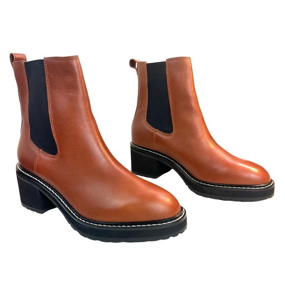 Madewell The Carina Platform Leather Chelsea Boot Color: Dried Maple Size:9 NWT - Picture 4 of 16